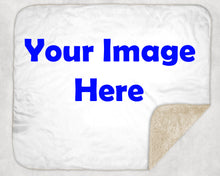 Load image into Gallery viewer, 60&quot; x 80&quot; Sherpa Whipstitched Blanket-Printed on One Side
